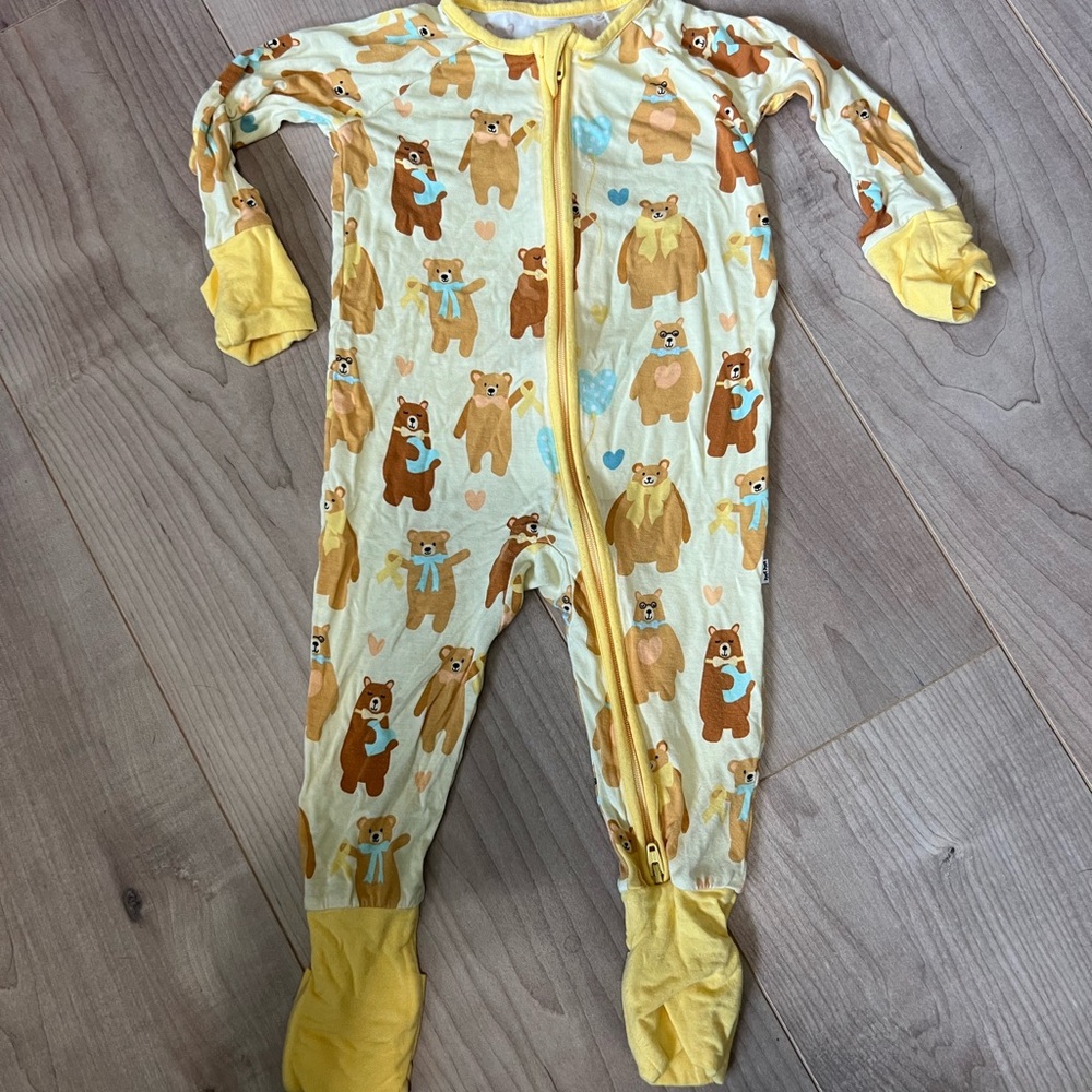 Little Sleepies Bear Print Zippy